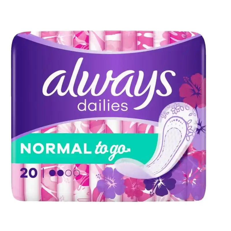 Always Dailies Singles Normal To Go 20 pcs Unscented